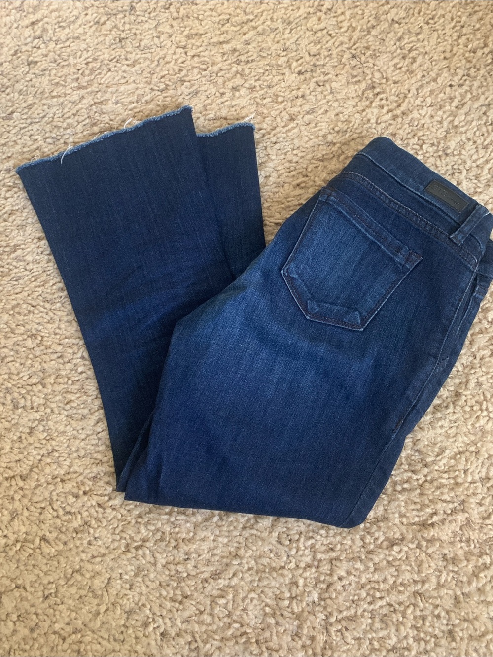 STS Blue Trouser Flare Raw Hem cropped Jeans